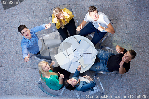 Image of group of students  top view
