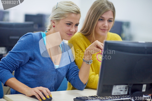 Image of students group in computer lab classroom