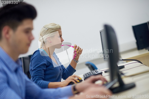 Image of students group in computer lab classroom