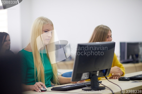 Image of students group in computer lab classroom