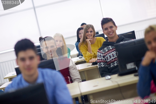 Image of students group in computer lab classroom