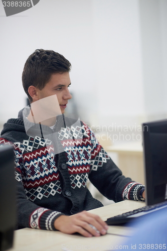 Image of students group in computer lab classroom