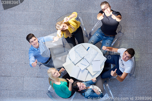Image of group of students  top view