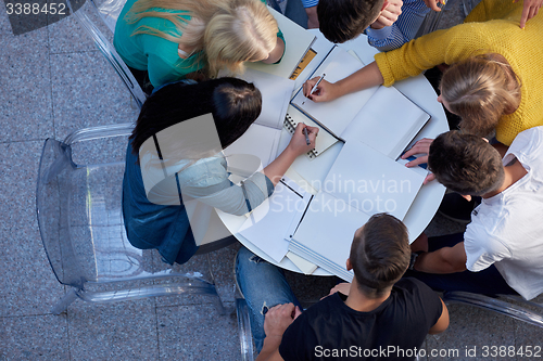 Image of group of students  top view