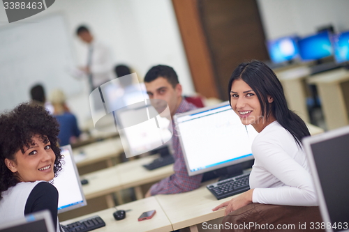 Image of students group in computer lab classroom