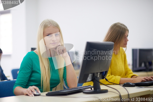 Image of students group in computer lab classroom