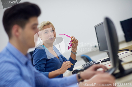 Image of students group in computer lab classroom