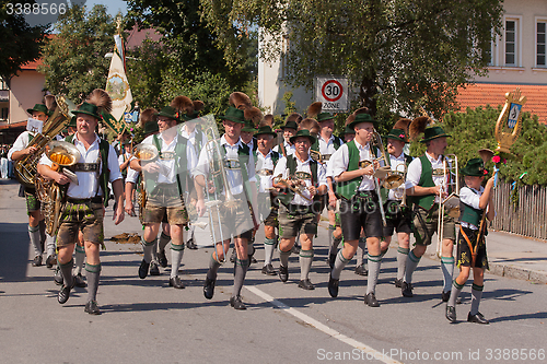 Image of Hausham / Germany / Bayern-09th August: band Bayrischzell 