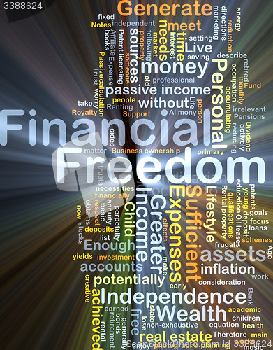 Image of Financial freedom background concept glowing