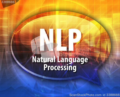 Image of NLP acronym definition speech bubble illustration