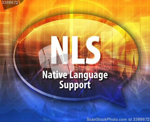 Image of NLS acronym definition speech bubble illustration