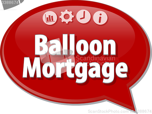 Image of Balloon Mortgage  Business term speech bubble illustration
