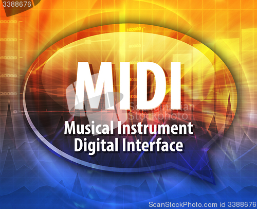 Image of MIDI acronym definition speech bubble illustration