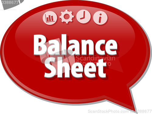 Image of Balance Sheet  Business term speech bubble illustration
