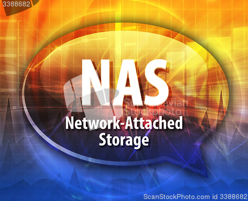 Image of NAS acronym definition speech bubble illustration