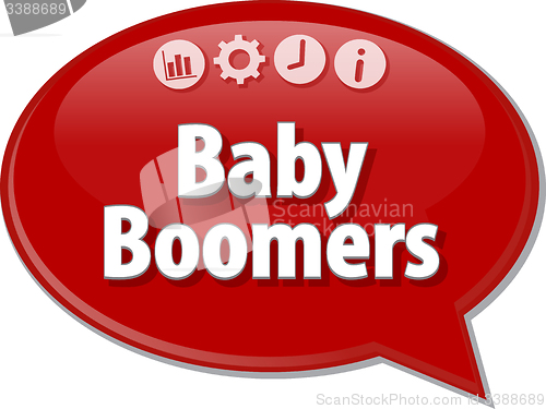 Image of Baby Boomers  Business term speech bubble illustration