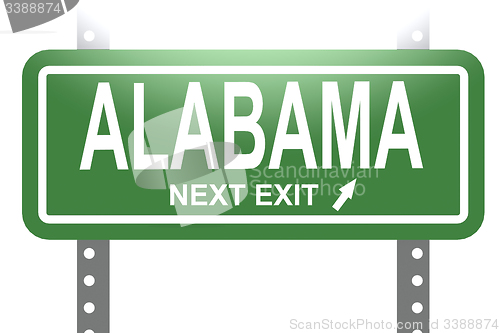 Image of Alabama green sign board isolated