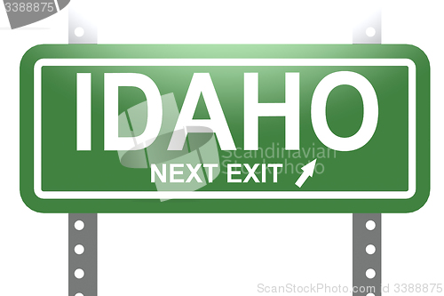 Image of Idaho green sign board isolated 