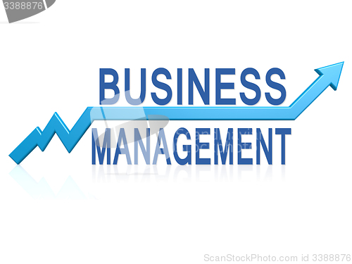 Image of Business management with blue arrow