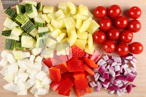 Image of Diced vegetables.