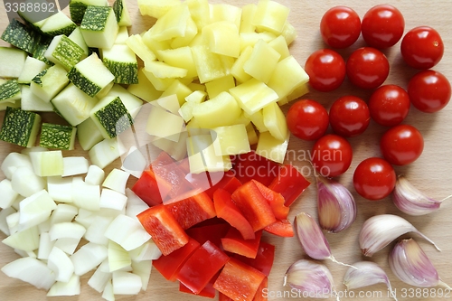Image of Diced vegetables.