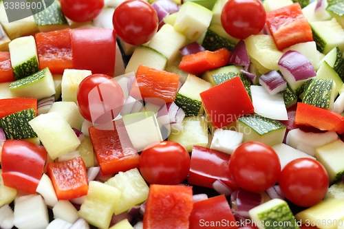 Image of Diced vegetables.