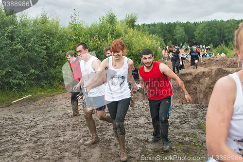 Image of Dirty cross-country race stage. Tyumen. Russia