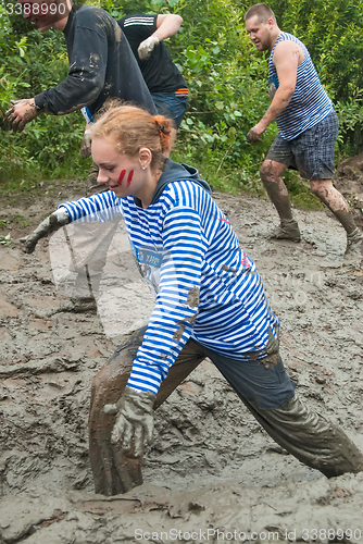 Image of Attractive girl in extrime racing