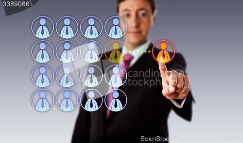 Image of Smiling Manager Outsourcing To A Male Worker