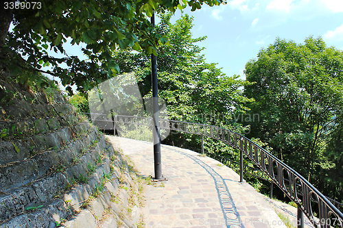 Image of beautiful stony path in Lviv city