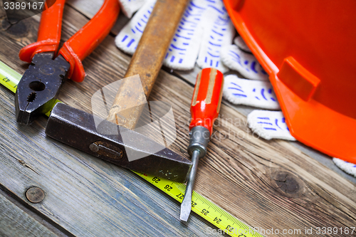 Image of aged construction tools