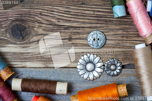 Image of spool of thread and buttons