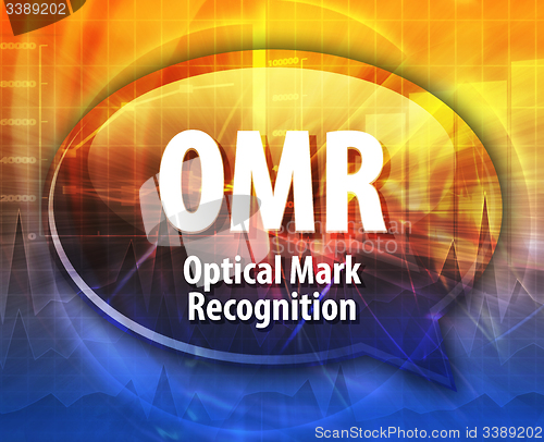 Image of OMR acronym definition speech bubble illustration