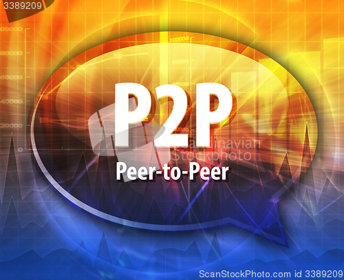 Image of P2P acronym definition speech bubble illustration