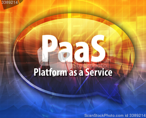 Image of PaaS acronym definition speech bubble illustration