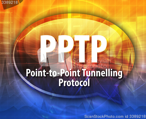 Image of PPTP acronym definition speech bubble illustration