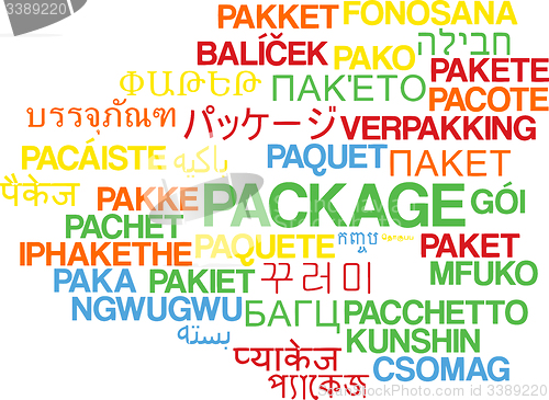 Image of Package multilanguage wordcloud background concept