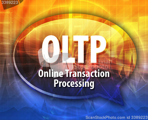 Image of OLTP acronym definition speech bubble illustration