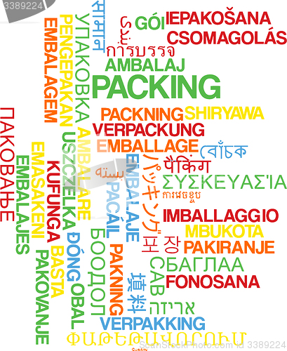 Image of Packing multilanguage wordcloud background concept