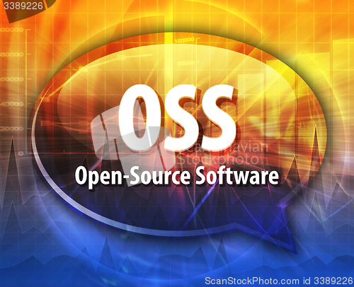 Image of OSS acronym definition speech bubble illustration