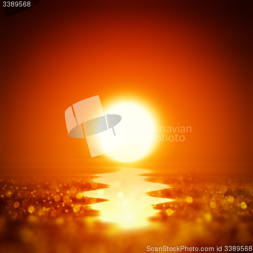 Image of Illustration ocean sunset