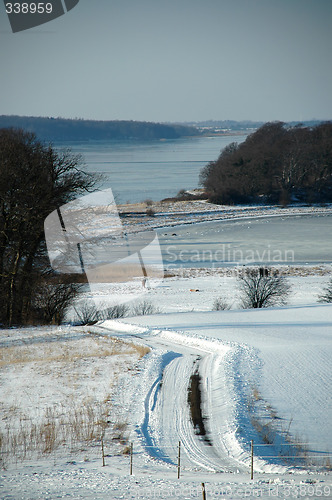 Image of Icy road and frozen sea
