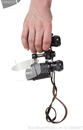 Image of Vintage binocular in mans hand