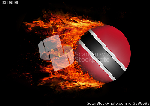 Image of Flag with a trail of fire - Trinidad and Tobago