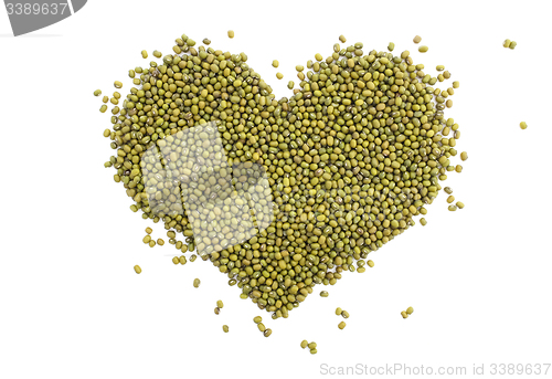 Image of Mung beans in a heart shape