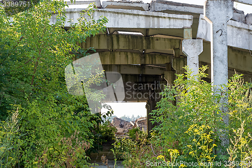 Image of Ruins of the old concrete agricultural buildings (farm).