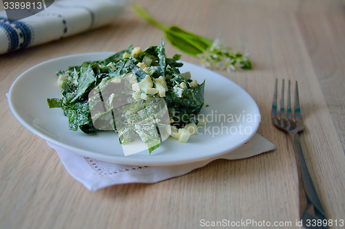 Image of wild leek in a salad