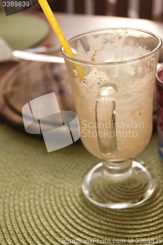 Image of Empty glass of ice coffee 