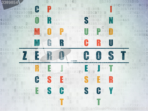 Image of Business concept: word Zero cost in solving Crossword Puzzle