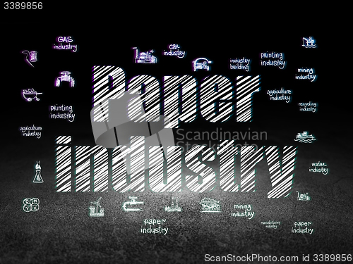 Image of Manufacuring concept: Paper Industry in grunge dark room